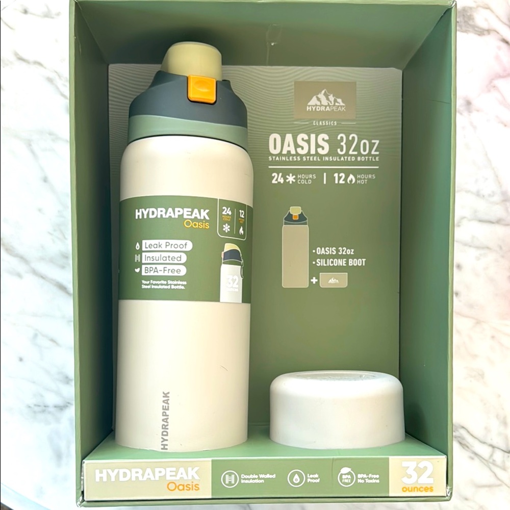 HYDRAPEAK Oasis Lifetime Guarantee BPA Free Leak Proof 32 oz